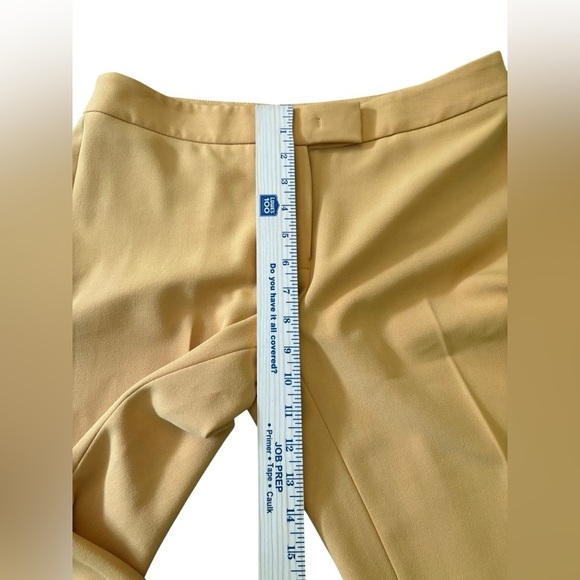 Anne Klein Dress Pants 6 Mustard Yellow Stretch Career Business Straight Leg - Picture 5 of 8